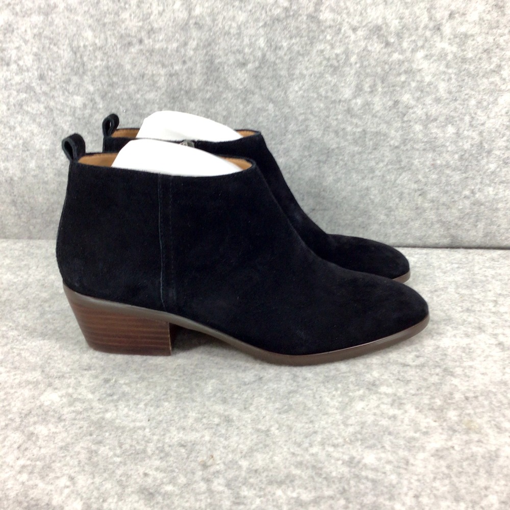 J Crew Sawyer Womens Black Suede Leather Ankle Boots Size 7.5